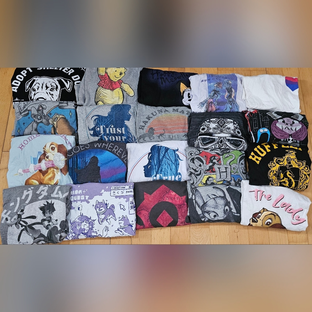 34 women's licensed tops : 20 tees and 14 tops mostly disney